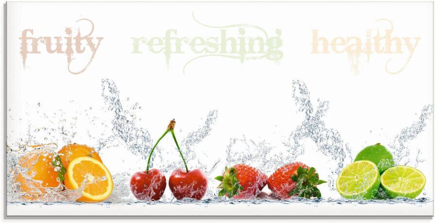 Artland Print op glas Fruitig verfrissend gezond vruchtenmix