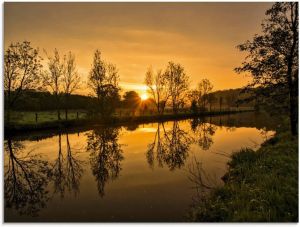 Artland Print op glas Gouden morgen in verschillende maten