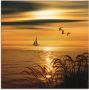 Artland Print op glas Gouden zee-impressies in verschillende maten - Thumbnail 1