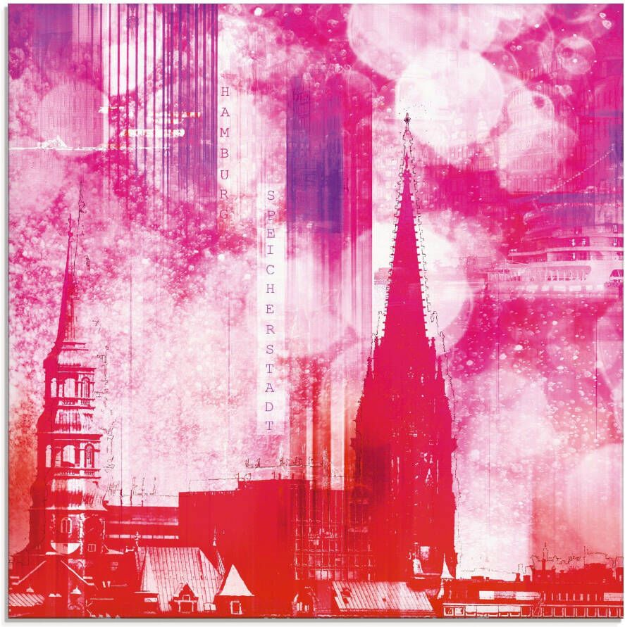 Artland Print op glas Hamburg Collage III in verschillende maten