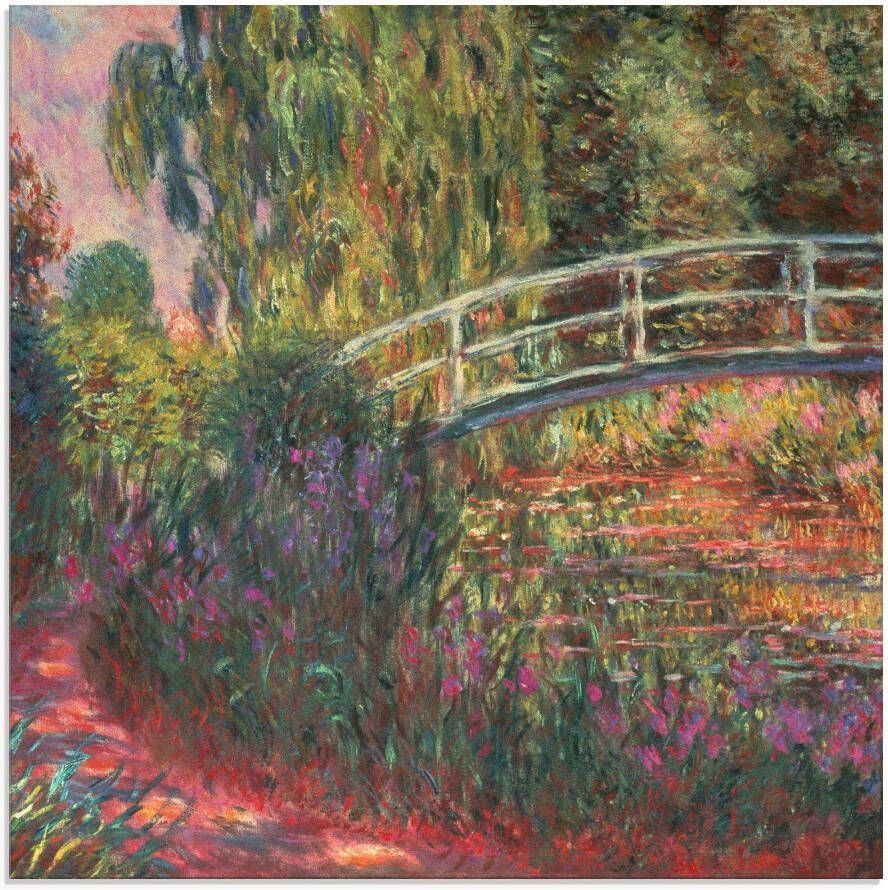 Artland Print op glas Japanse brug in de tuin van Giverney