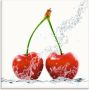 Artland Print op glas Kersen met spatwater - Thumbnail 1