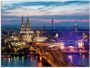 Artland Print op glas Keulen panorama in de avond - Thumbnail 1