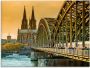 Artland Print op glas Keulse domkerk met Hohenzollernbrug - Thumbnail 1