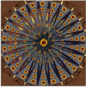 Artland Print op glas Mandala zonnebloem in verschillende maten