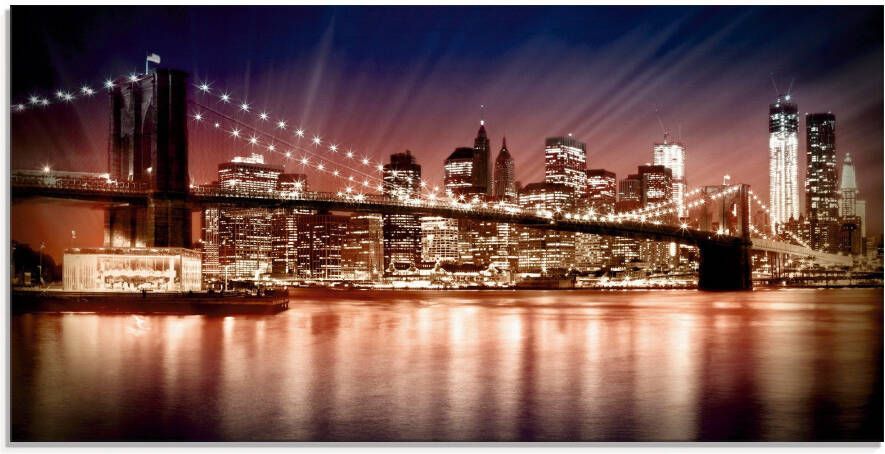 Artland Print op glas Manhattan zonsondergang