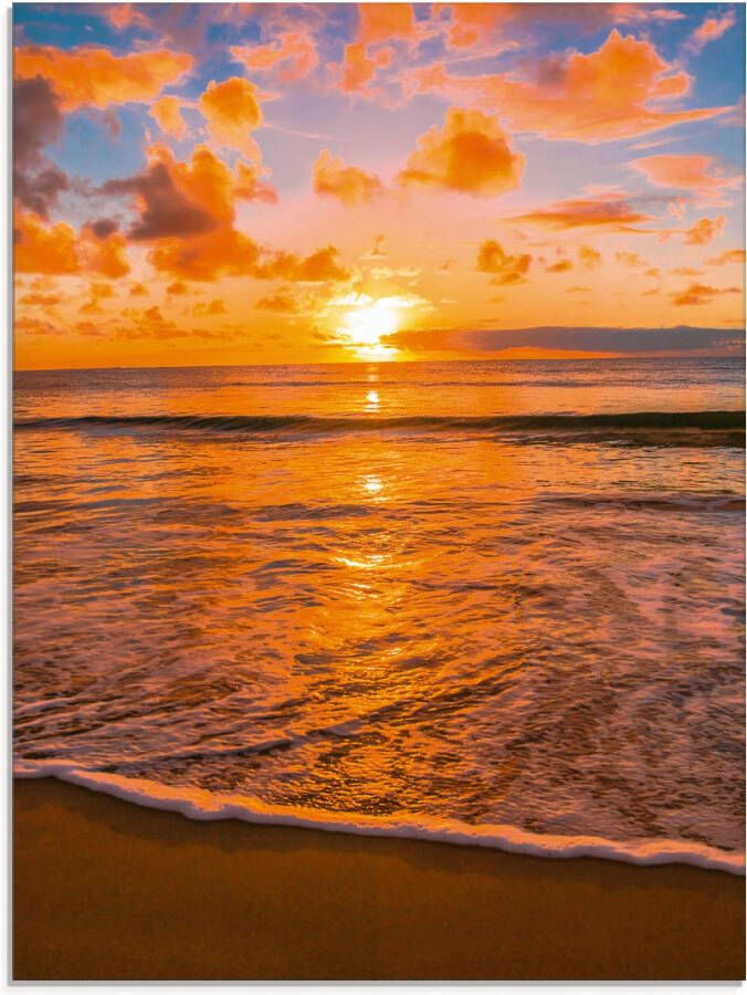 Artland Print op glas Mooie tropische zonsondergang aan het strand