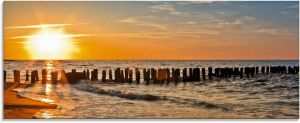 Artland Print op glas Mooie zonsondergang aan het strand in verschillende maten