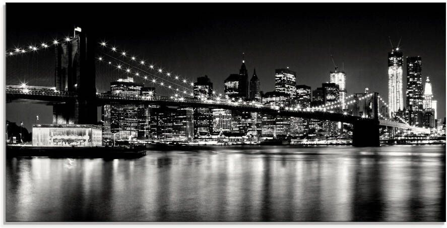 Artland Print op glas Nachtelijke skyline Manhattan I - Foto 1