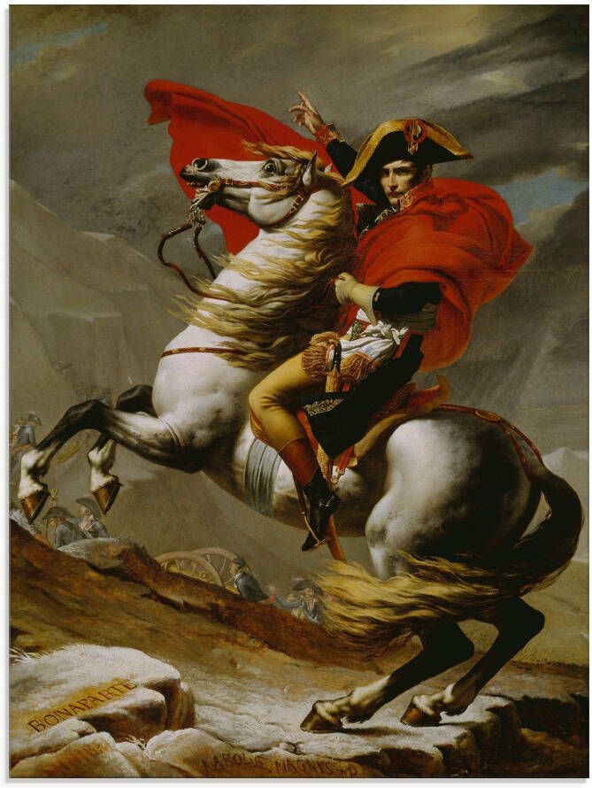 Artland Print op glas Napoleon bij de oversteek van de Alpen.