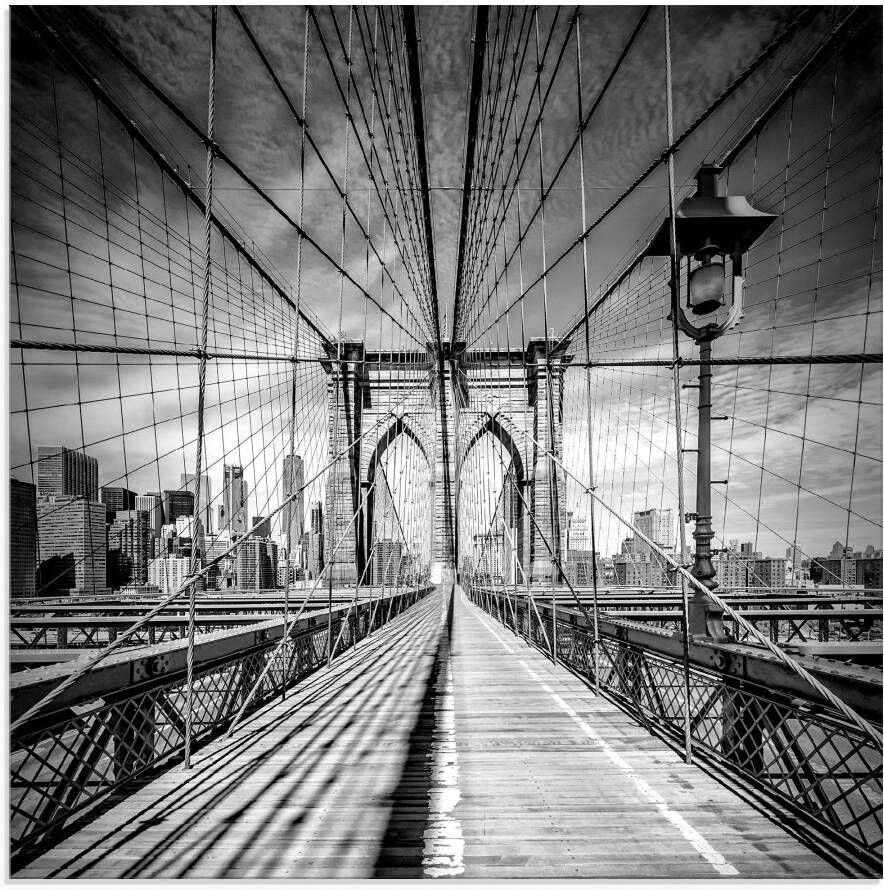 Artland Print op glas New York City Brooklyn Bridge