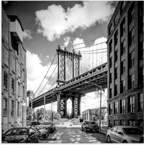 Artland Print op glas New York City Manhattan Bridge in verschillende maten