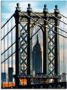 Artland Print op glas New York Manhattan Bridge in verschillende maten