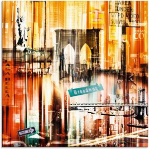 Artland Print op glas New York New York City Skyline collage 16 in verschillende maten