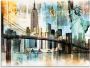 Artland Print op glas New York skyline abstracte collage - Thumbnail 1