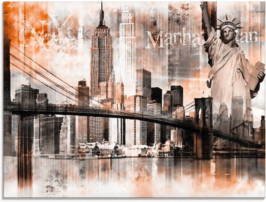 Artland Print op glas New York skyline collage V - Foto 1