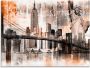Artland Print op glas New York skyline collage V - Thumbnail 1