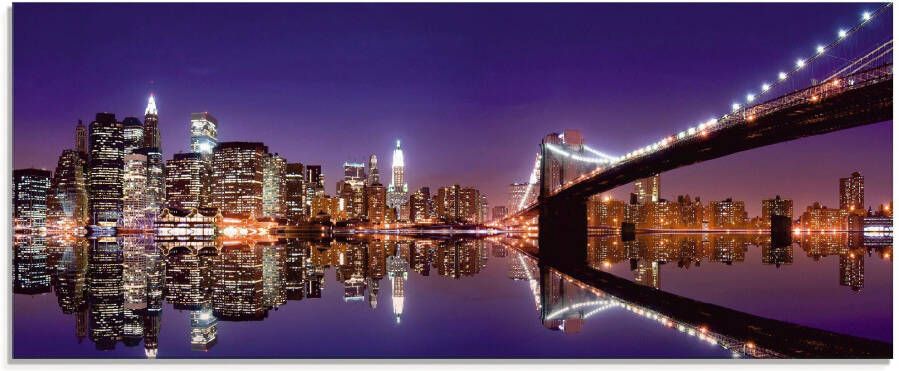 Artland Print op glas New York skyline in verschillende maten