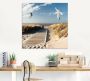 Artland Print op glas Noordzeestrand op Langeoog met meeuwen - Thumbnail 1