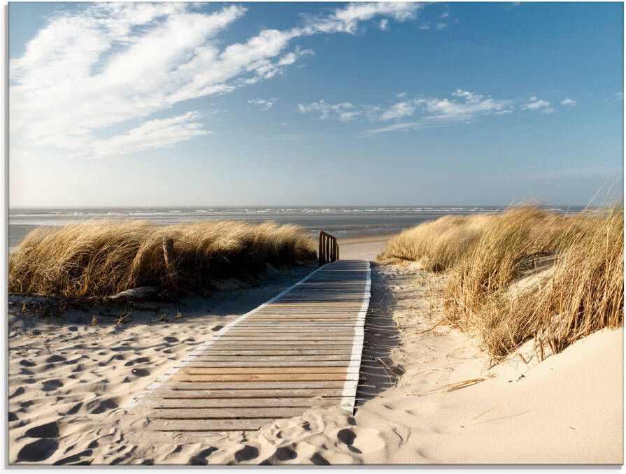 Artland Print op glas Noordzeestrand op Langeoog pier