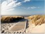 Artland Print op glas Noordzeestrand op Langeoog pier - Thumbnail 1