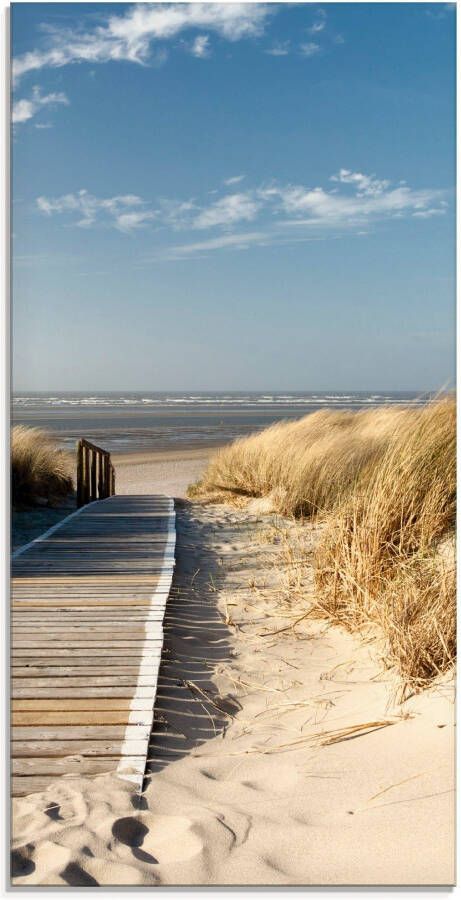 Artland Print op glas Noordzeestrand op Langeoog pier