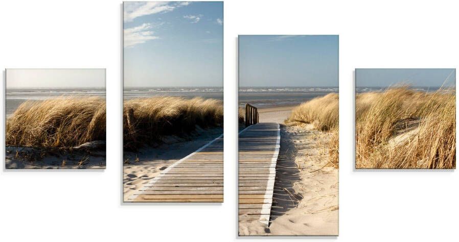 Artland Print op glas Noordzeestrand op Langeoog pier