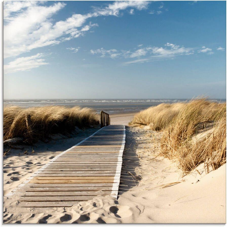 Artland Print op glas Noordzeestrand op Langeoog pier