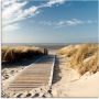 Artland Print op glas Noordzeestrand op Langeoog pier - Thumbnail 1