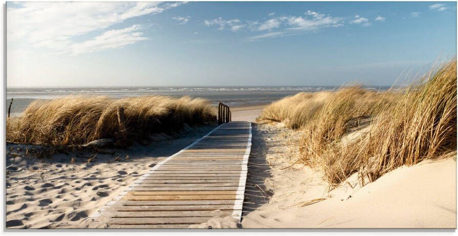 Artland Print op glas Noordzeestrand op Langeoog pier