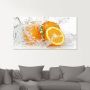 Artland Print op glas Orange met spatwater in verschillende maten - Thumbnail 1