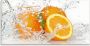 Artland Print op glas Orange met spatwater in verschillende maten - Thumbnail 1