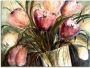Artland Print op glas Paars Tulpen in vaas in verschillende maten - Thumbnail 1