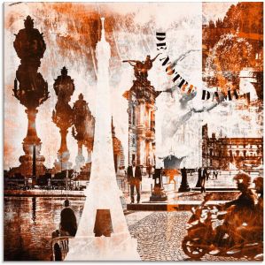 Artland Print op glas Parijs Skyline abstracte collage in verschillende maten