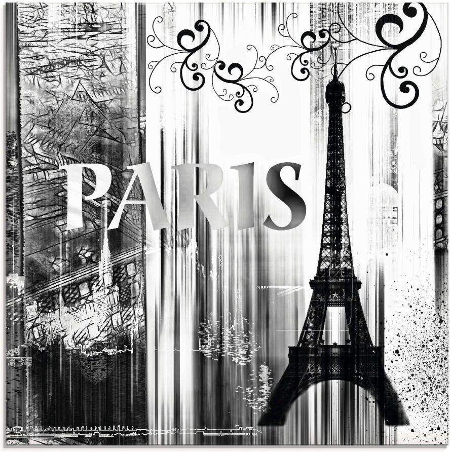 Artland Print op glas Parijs Wereldstad abstracte collage 04