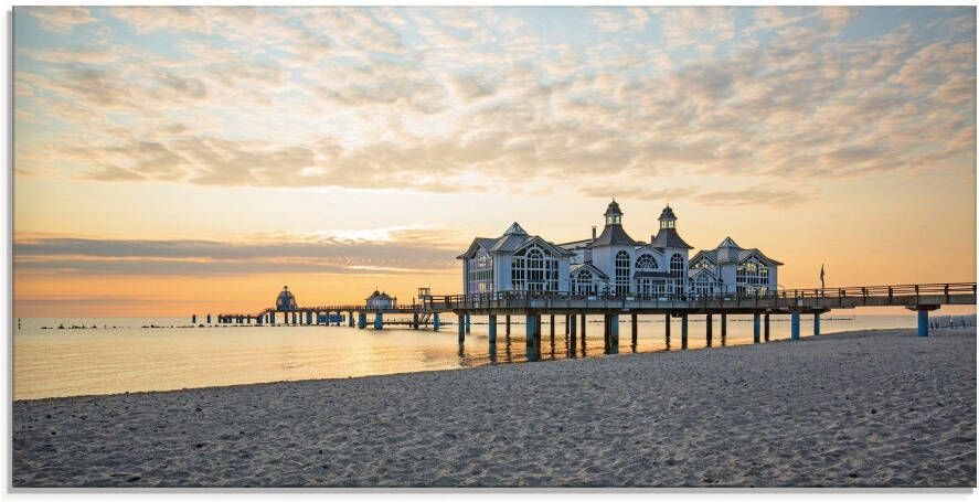 Artland Print op glas Pier Sellin bij zonsopkomst