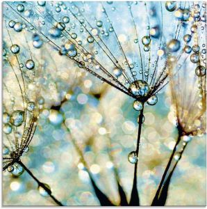 Artland Print op glas Pluizenbol blauwe diamanten in verschillende maten