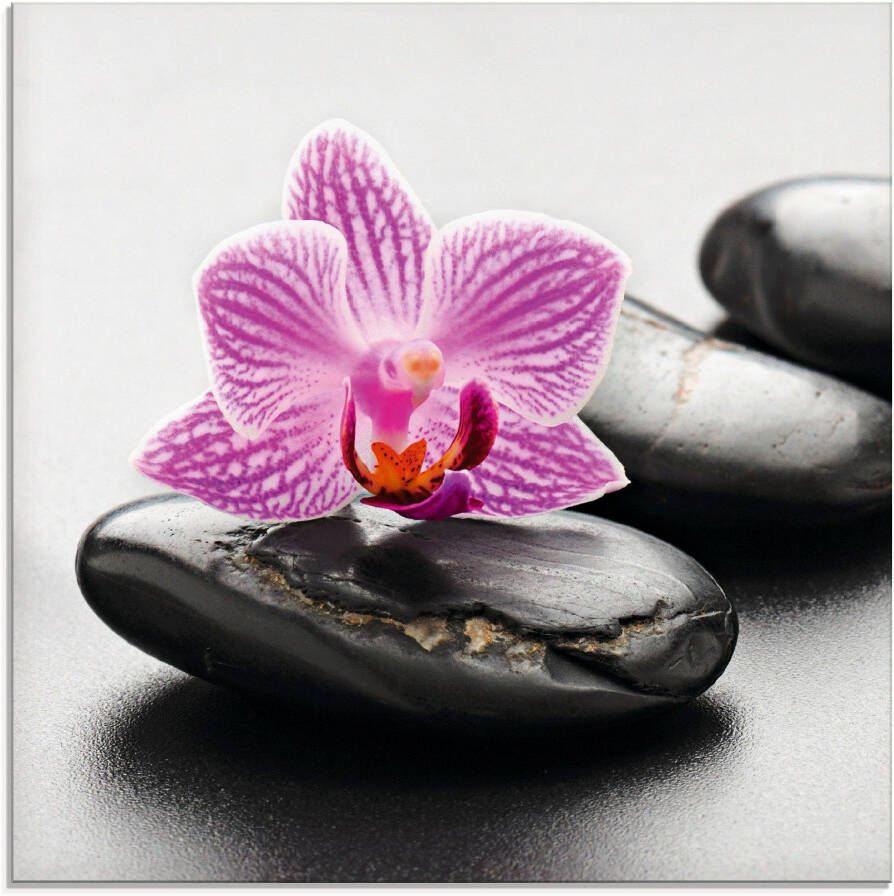 Artland Print op glas Spa-concept met zen stenen en orchidee