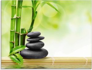 Artland Print op glas Spa concept zen basaltstenen in verschillende maten