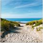 Artland Print op glas Strand met duinen en weg naar het water - Thumbnail 1