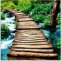 Artland Print op glas Houten brug in verschillende maten - Thumbnail 1
