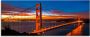 Artland Print op glas The Golden Gate Bridge 's morgens vroeg - Thumbnail 1