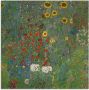 Artland Print op glas Tuin met zonnebloemen in verschillende maten - Thumbnail 1