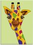 Artland Print op glas Veelkleurige giraf in verschillende maten - Thumbnail 1