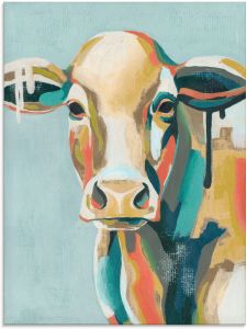 Artland Print op glas Veelkleurige koeien I in verschillende maten