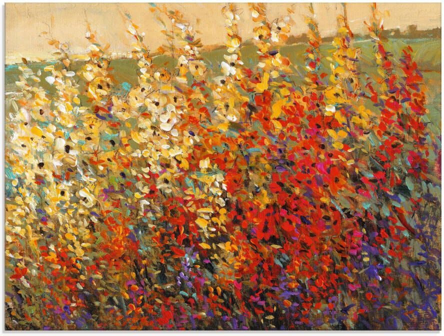 Artland Print op glas Veld met herfstbloemen I