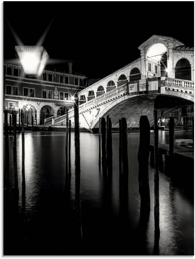 Artland Print op glas Venetië Canal Grande & Rialto brug I