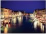 Artland Print op glas Venetië 's nachts in verschillende maten - Thumbnail 1