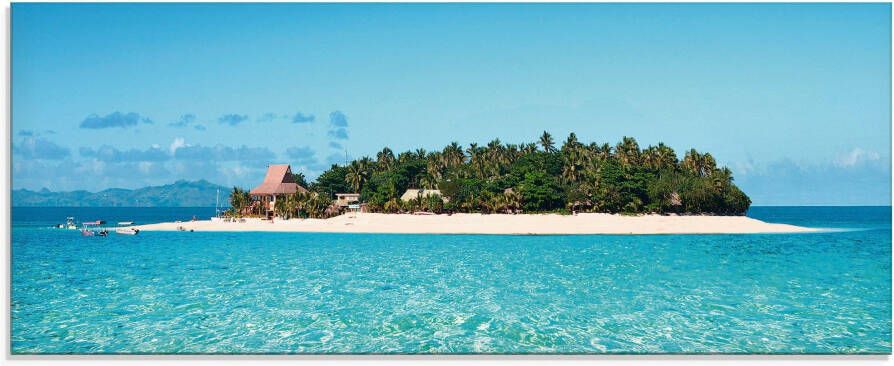 Artland Print op glas Verbluffend Fiji eiland en heldere zee