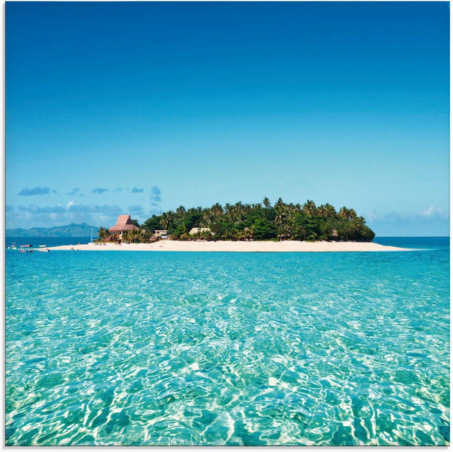 Artland Print op glas Verbluffend Fiji eiland en heldere zee